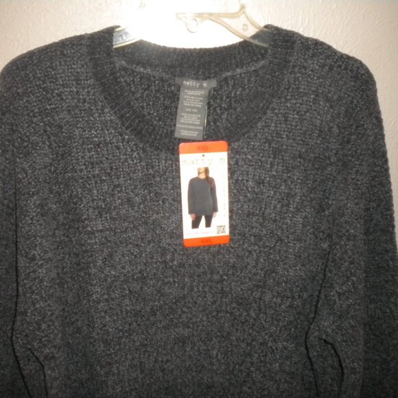 Matty M Womens Plus Size XXL Gray Relaxed Fit Soft Chenille Sweater NWT - Picture 4 of 6
